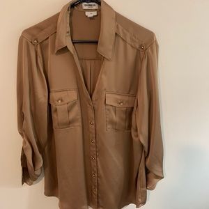 Express portofino camel blouse with gold buttons size X-LARGE